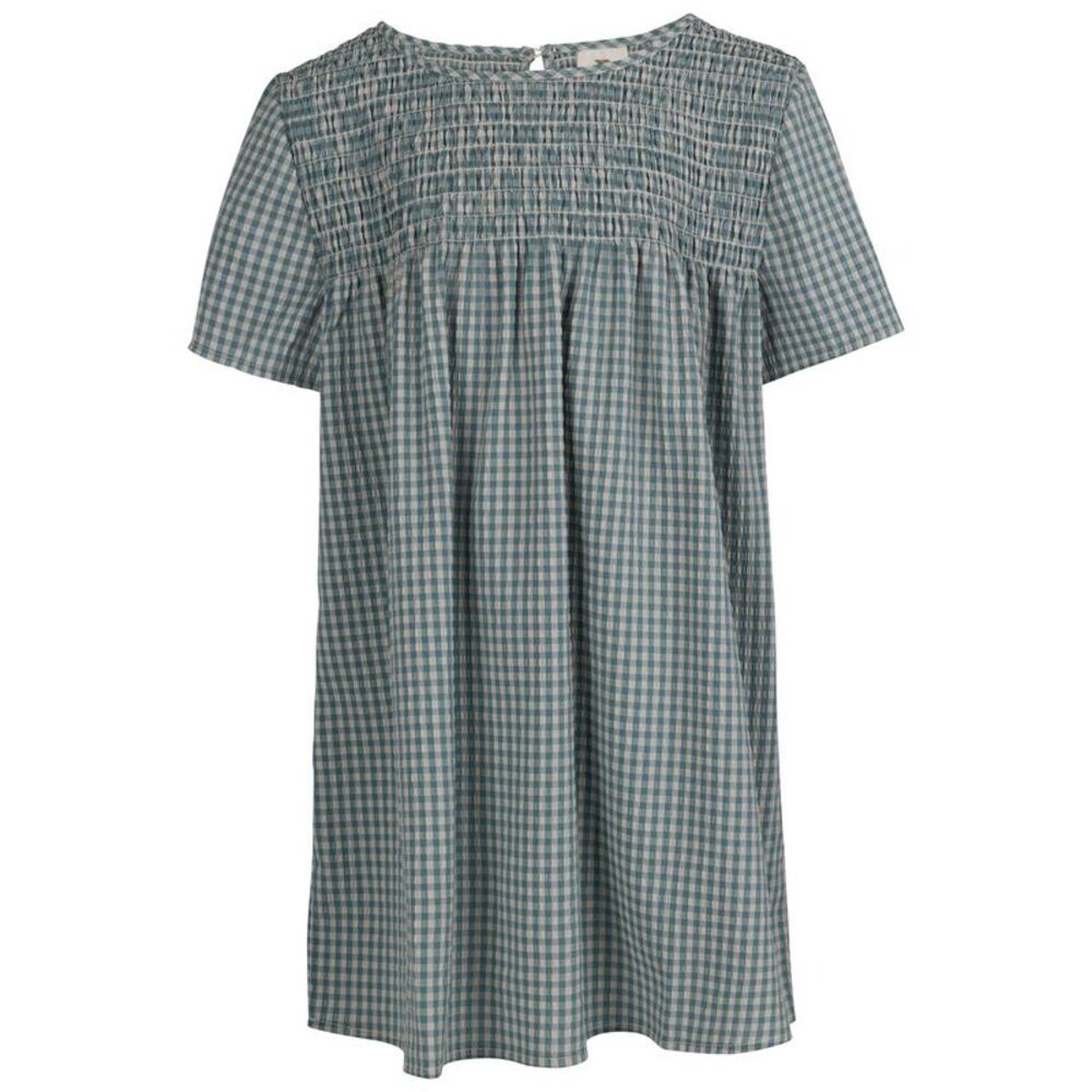 Trespass Womens/Ladies Candice Gingham Smock Top / Storm Blue